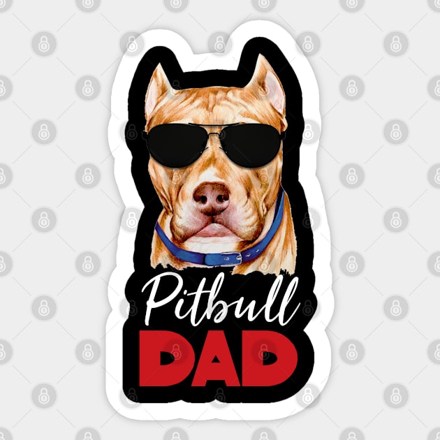 Pitbull Dad Sticker by Sunset beach lover